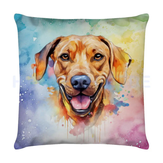 Kissen "Rhodesian Ridgeback Aquarell! Weiß – hunde-shirt.de