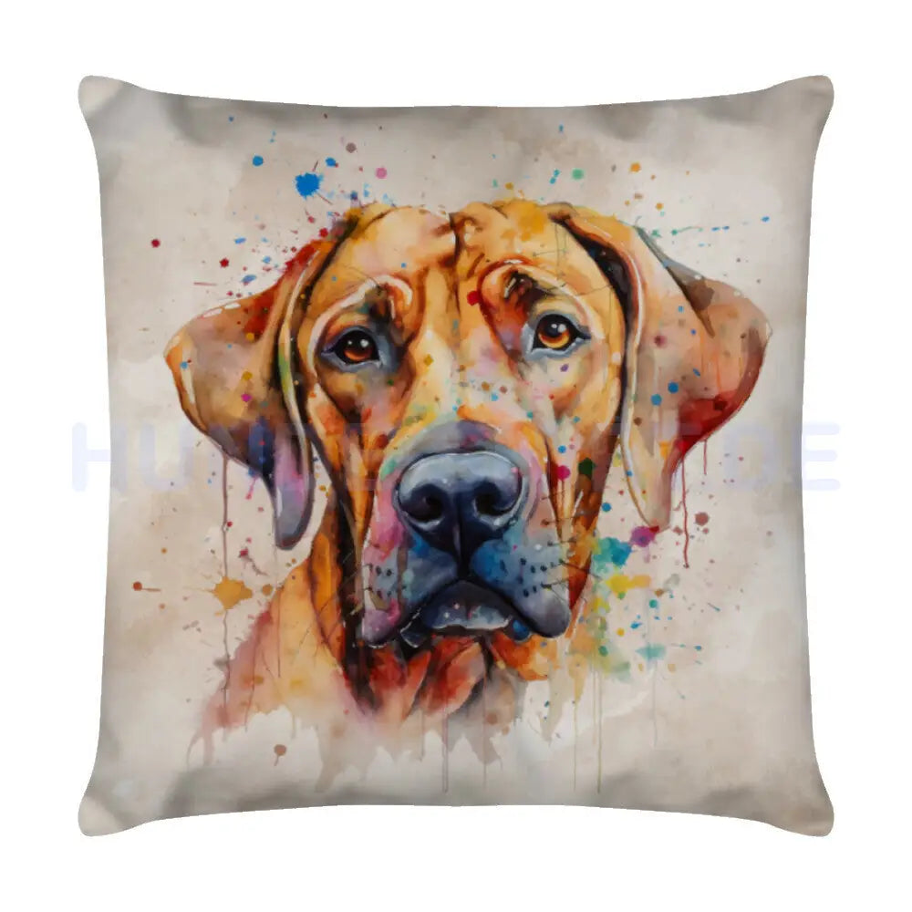 Kissen "Rhodesian Ridgeback Paint" Weiß – hunde-shirt.de