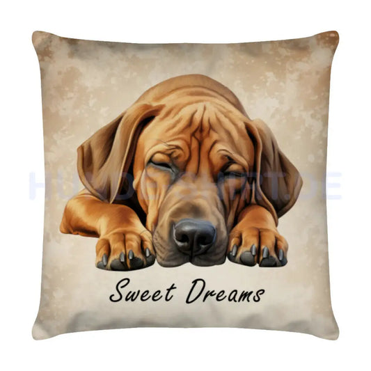 Kissen "Rhodesian Ridgeback - Sweet Dreams" Weiß – hunde-shirt.de