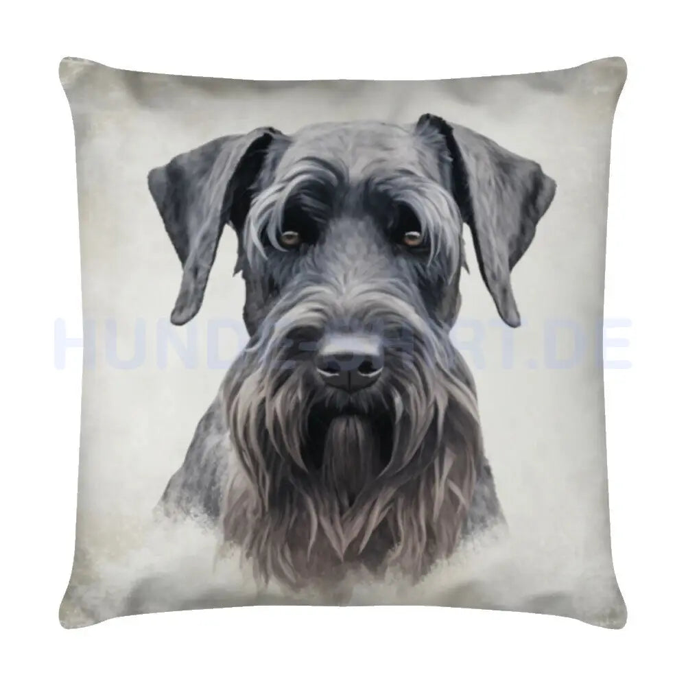 Kissen "Riesenschnauzer - Portrait" Weiß – hunde-shirt.de