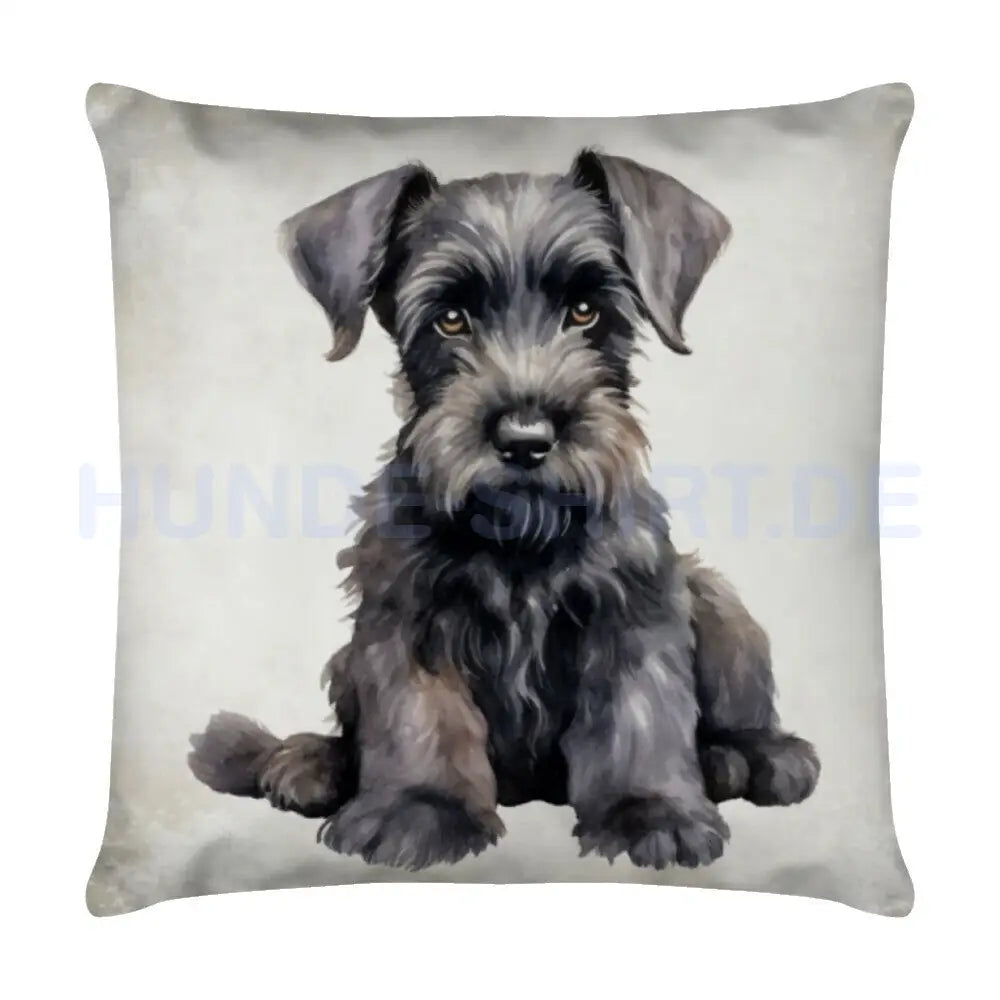 Kissen "Riesenschnauzer - Puppy" Weiß – hunde-shirt.de