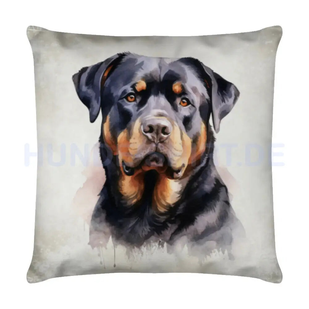 Kissen "Rottweiler - Blick" Weiß – hunde-shirt.de