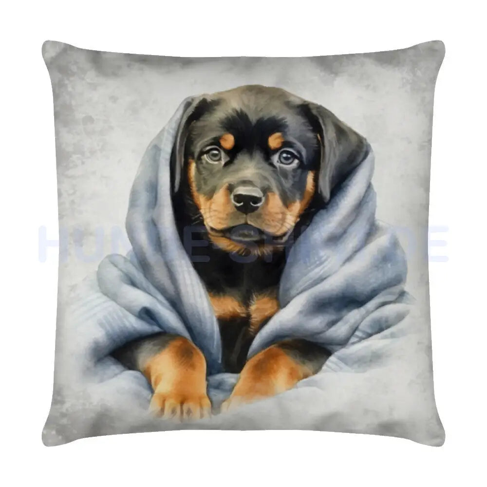 Kissen "Rottweiler - Kuscheln" Weiß – hunde-shirt.de