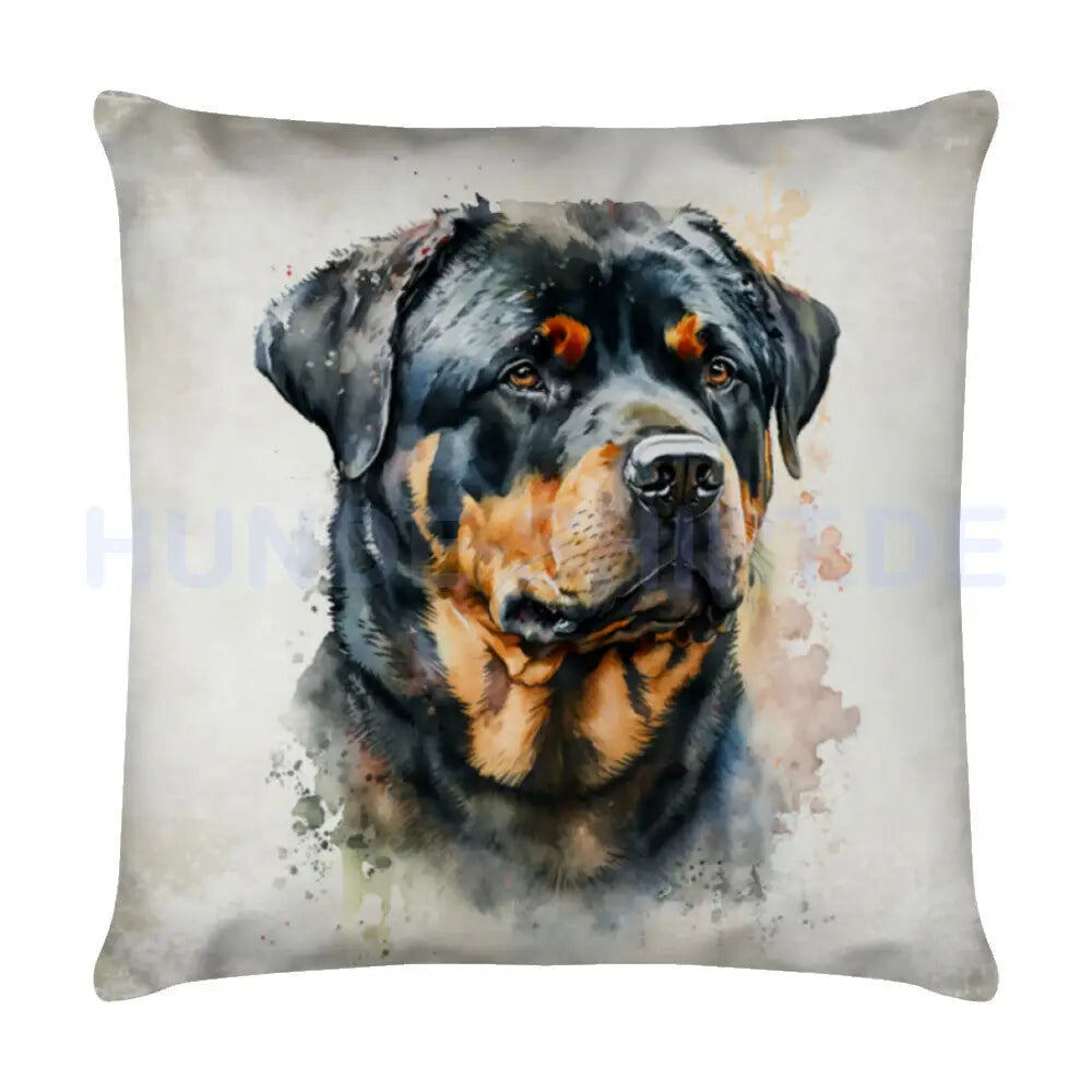 Kissen "Rottweiler - Relax" Weiß – hunde-shirt.de