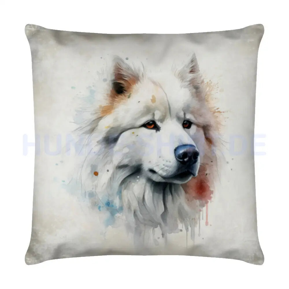 Kissen "Samoyed - Hell" Weiß – hunde-shirt.de