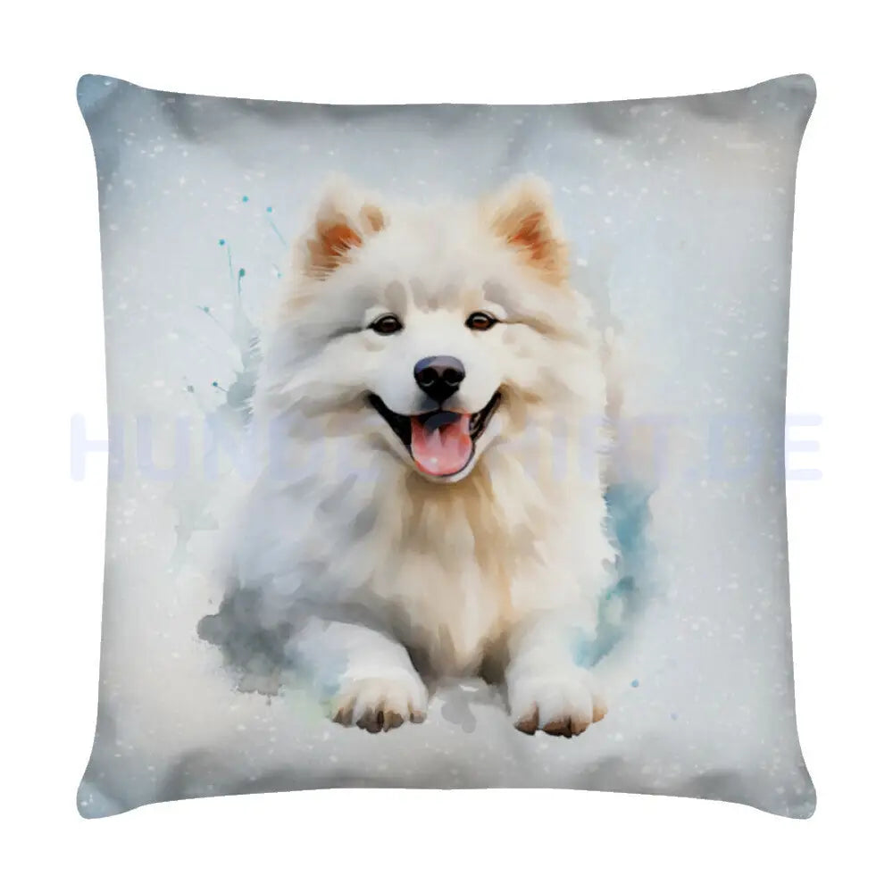 Kissen "Samoyed - Pause" Weiß – hunde-shirt.de