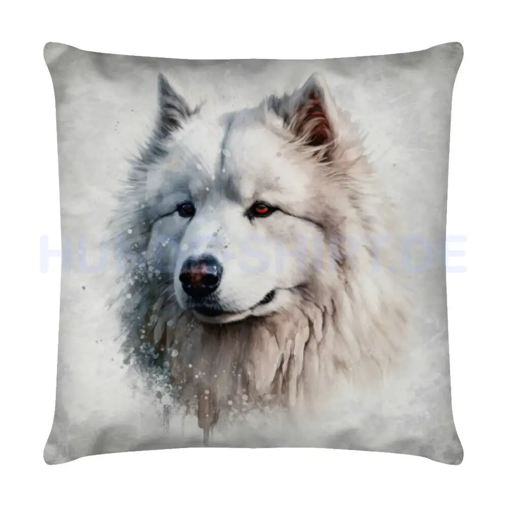 Kissen "Samoyed - Portrait" Weiß – hunde-shirt.de