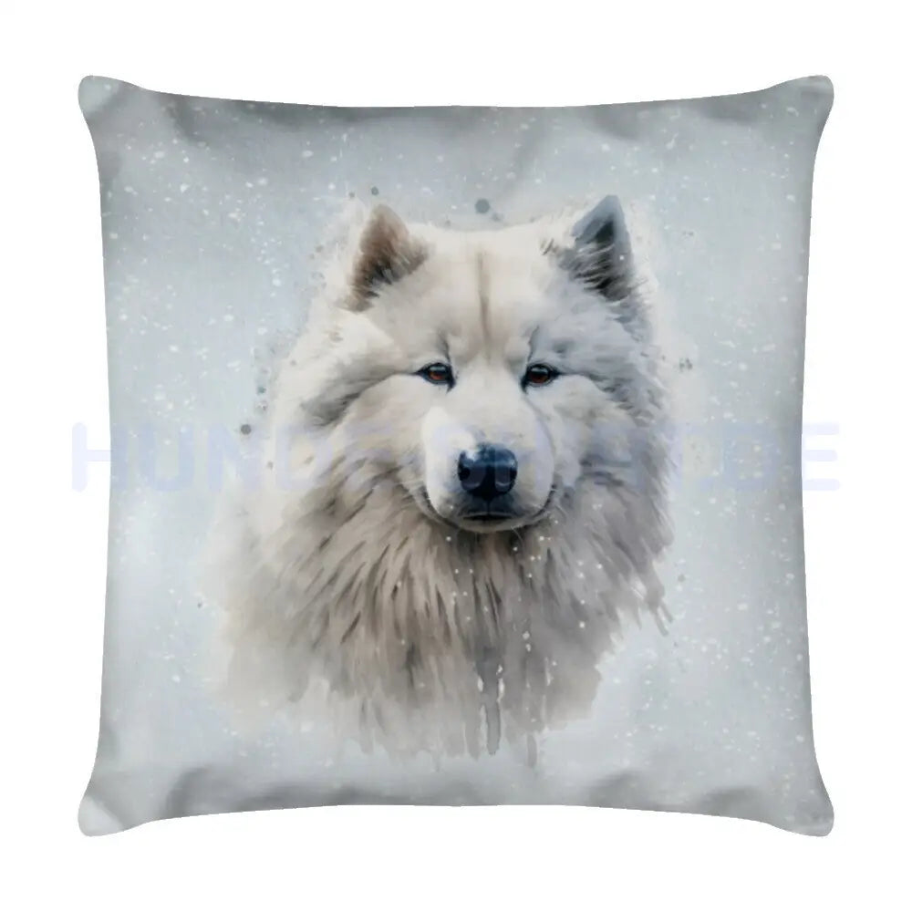 Kissen "Samoyed Winter" Weiß – hunde-shirt.de