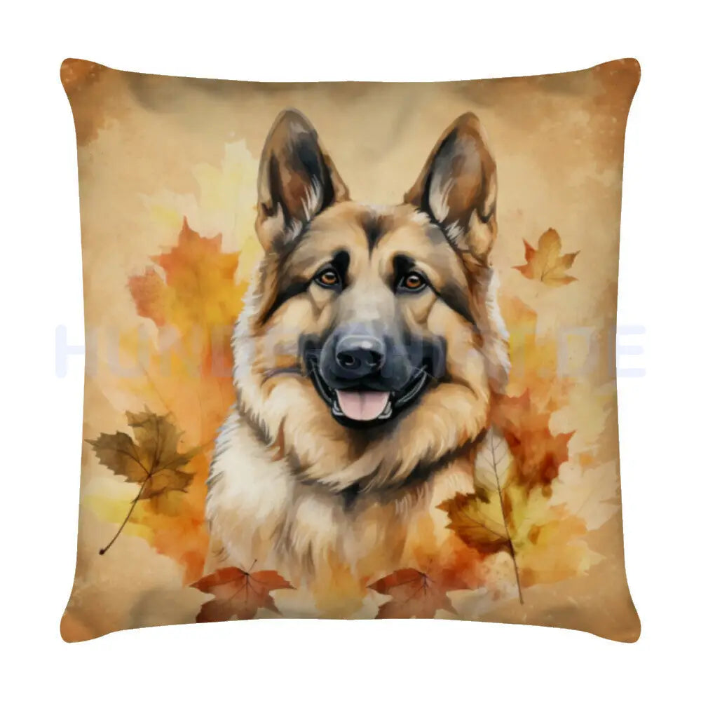 Kissen "Schäferhund - Herbst" Weiß – hunde-shirt.de