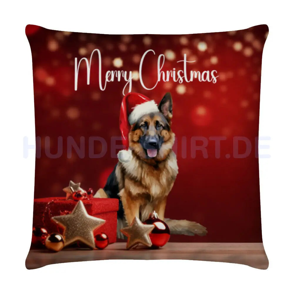 Kissen "Schäferhund - Merry Christmas" Weiß – hunde-shirt.de