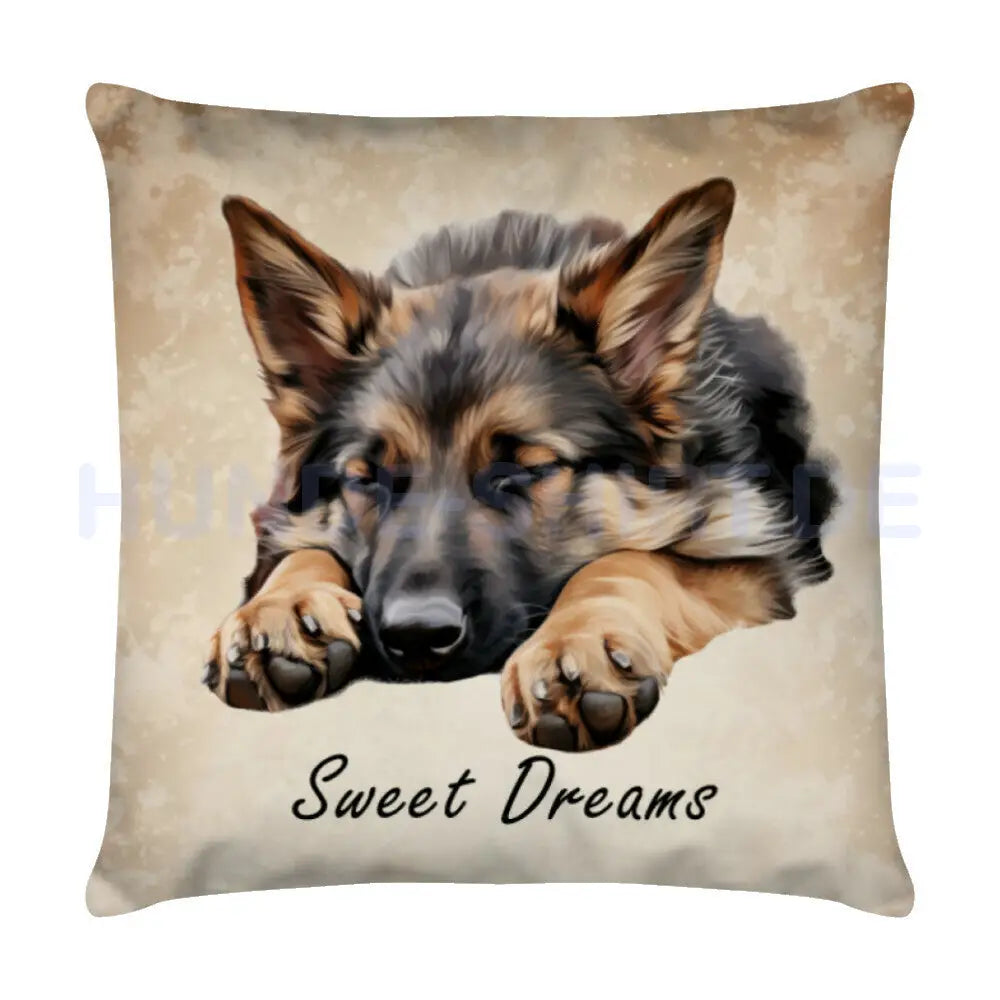 Kissen "Schäferhund - Sweet Dreams" Weiß – hunde-shirt.de