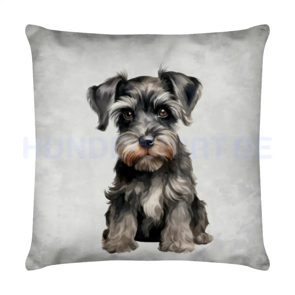 Kissen "Schnauzer - Puppy" Weiß – hunde-shirt.de