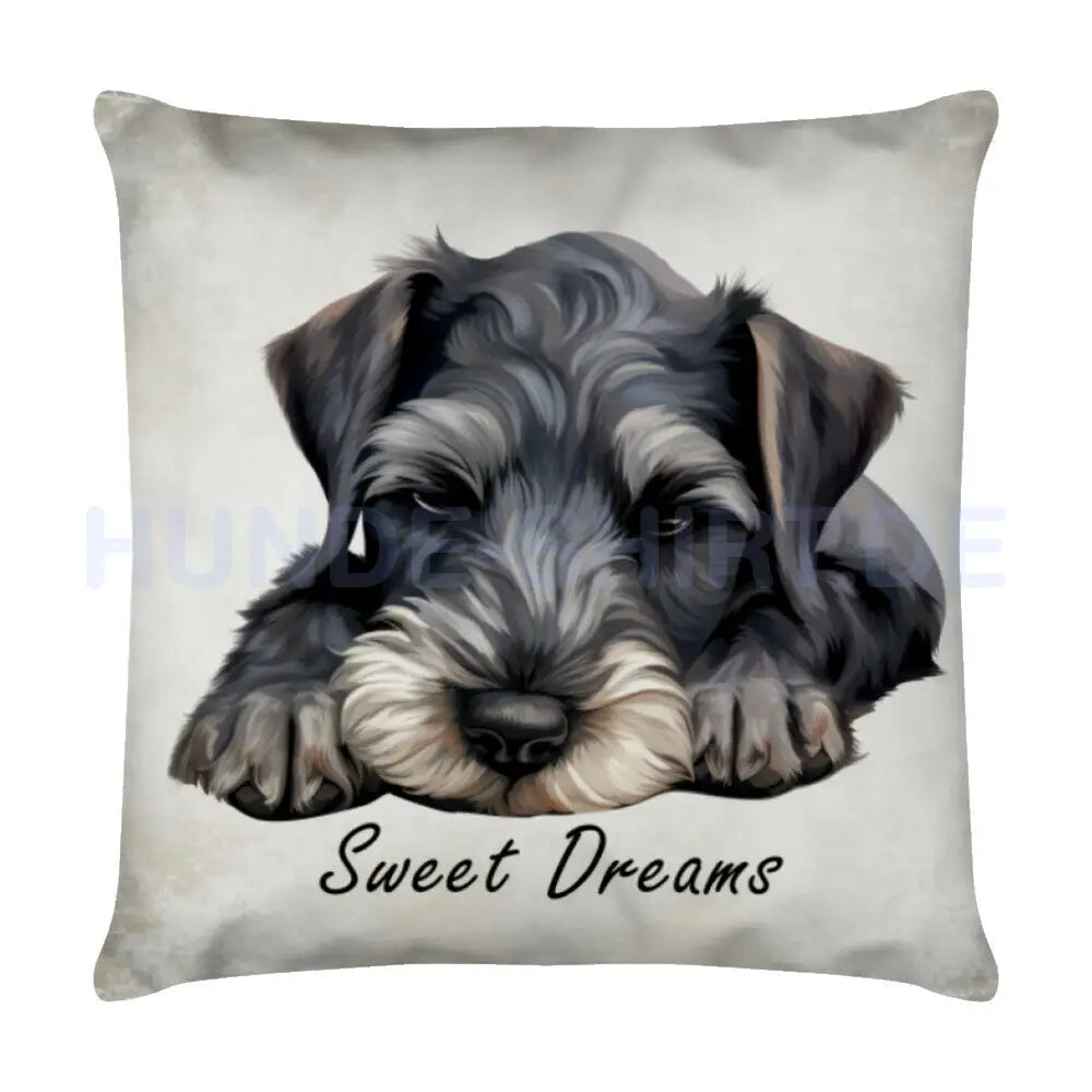 Kissen "Schnauzer - Sweet Dreams" Weiß – hunde-shirt.de