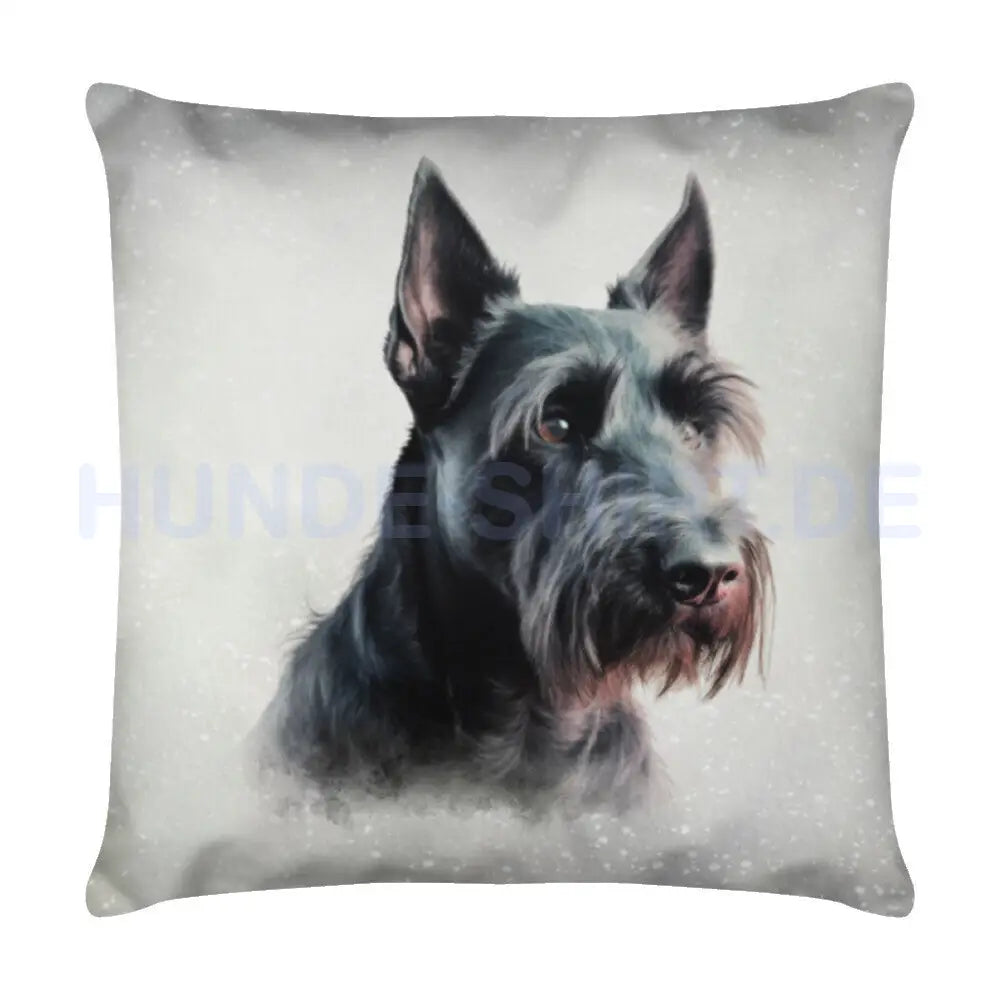 Kissen "Scottish Terrier Portrait" Weiß – hunde-shirt.de