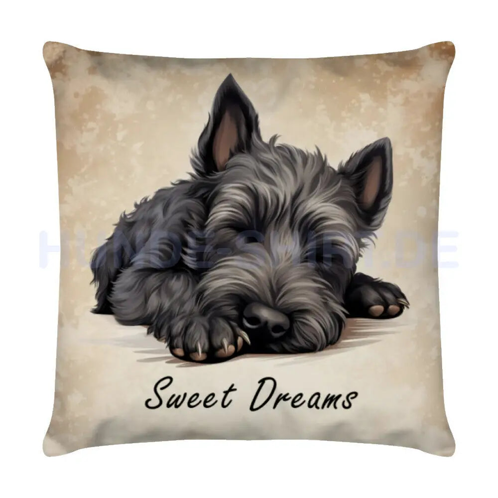 Kissen "Scottish Terrier - Sweet Dreams" Weiß – hunde-shirt.de