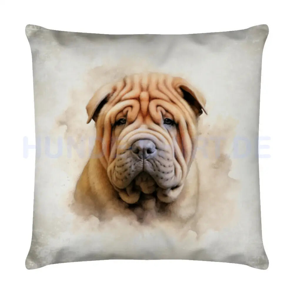 Kissen "Shar Pei Portrait" Weiß – hunde-shirt.de