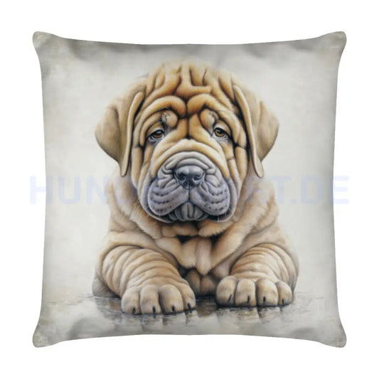 Kissen "Shar Pei - Puppy" Weiß – hunde-shirt.de