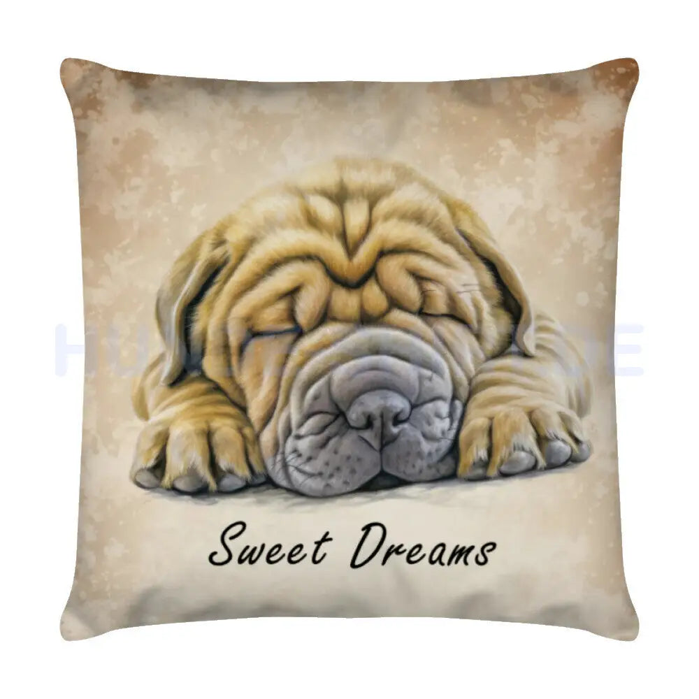 Kissen "Shar Pei - Sweet Dreams" Weiß – hunde-shirt.de