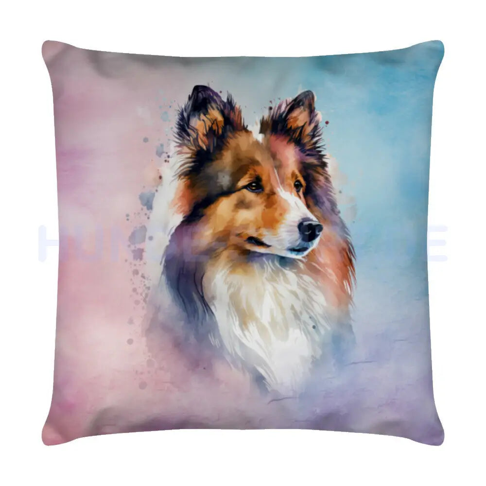 Kissen "Sheltie Portrait" Weiß – hunde-shirt.de