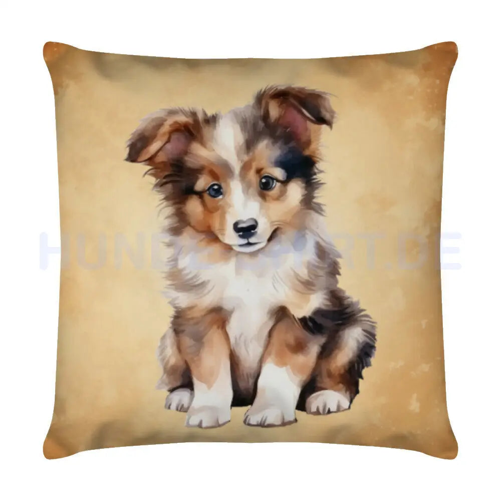 Kissen "Sheltie - Puppy" Weiß – hunde-shirt.de