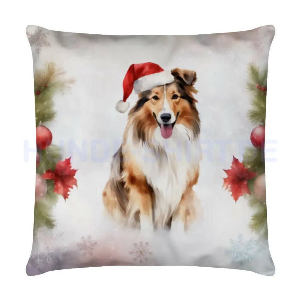 Kissen "Sheltie Weihnachten" Weiß – hunde-shirt.de