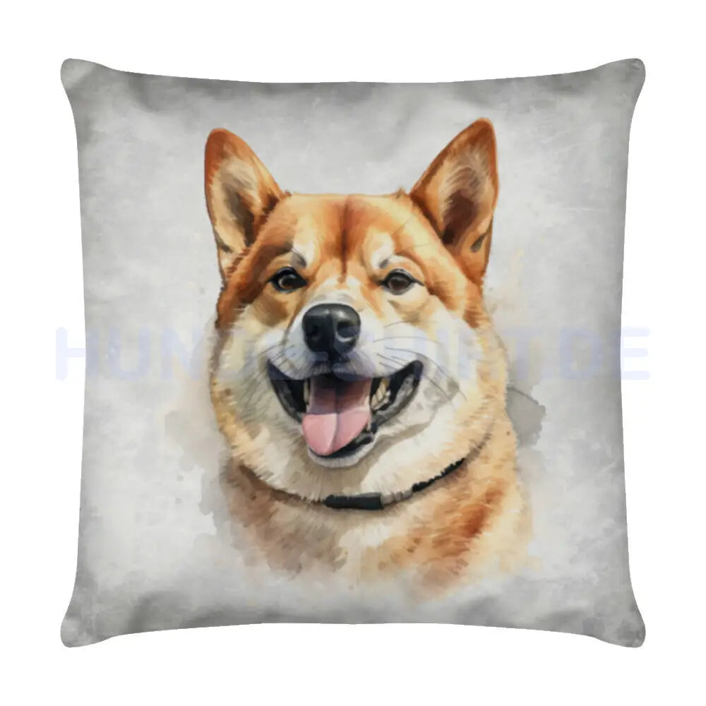 Kissen "Shiba Inu - Blick" Weiß – hunde-shirt.de