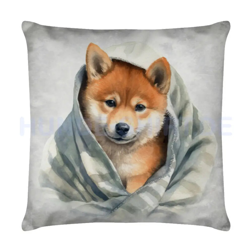 Kissen "Shiba Inu - Kuscheln" Weiß – hunde-shirt.de