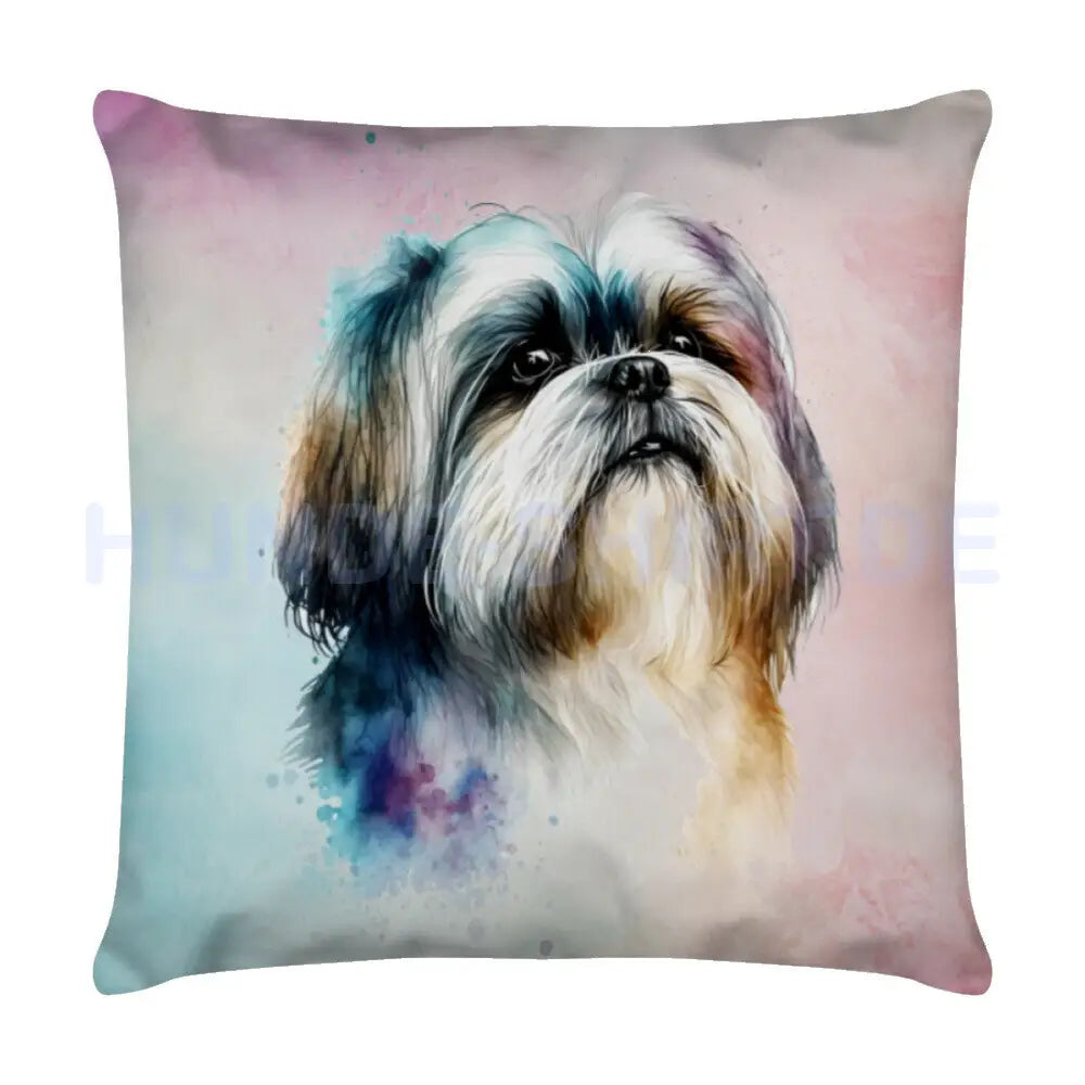 Kissen "Shih Tzu Rosé" Weiß – hunde-shirt.de