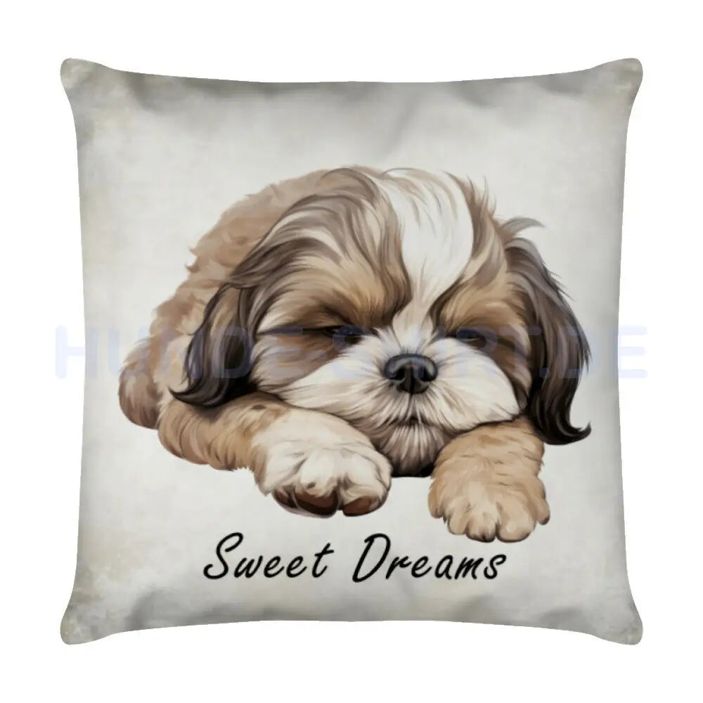 Kissen "Shih Tzu - Sweet Dreams 2" Weiß – hunde-shirt.de