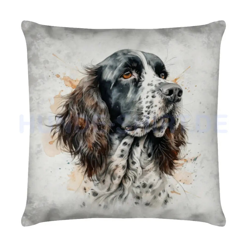 Kissen "Springer Spaniel - Grau" Weiß – hunde-shirt.de