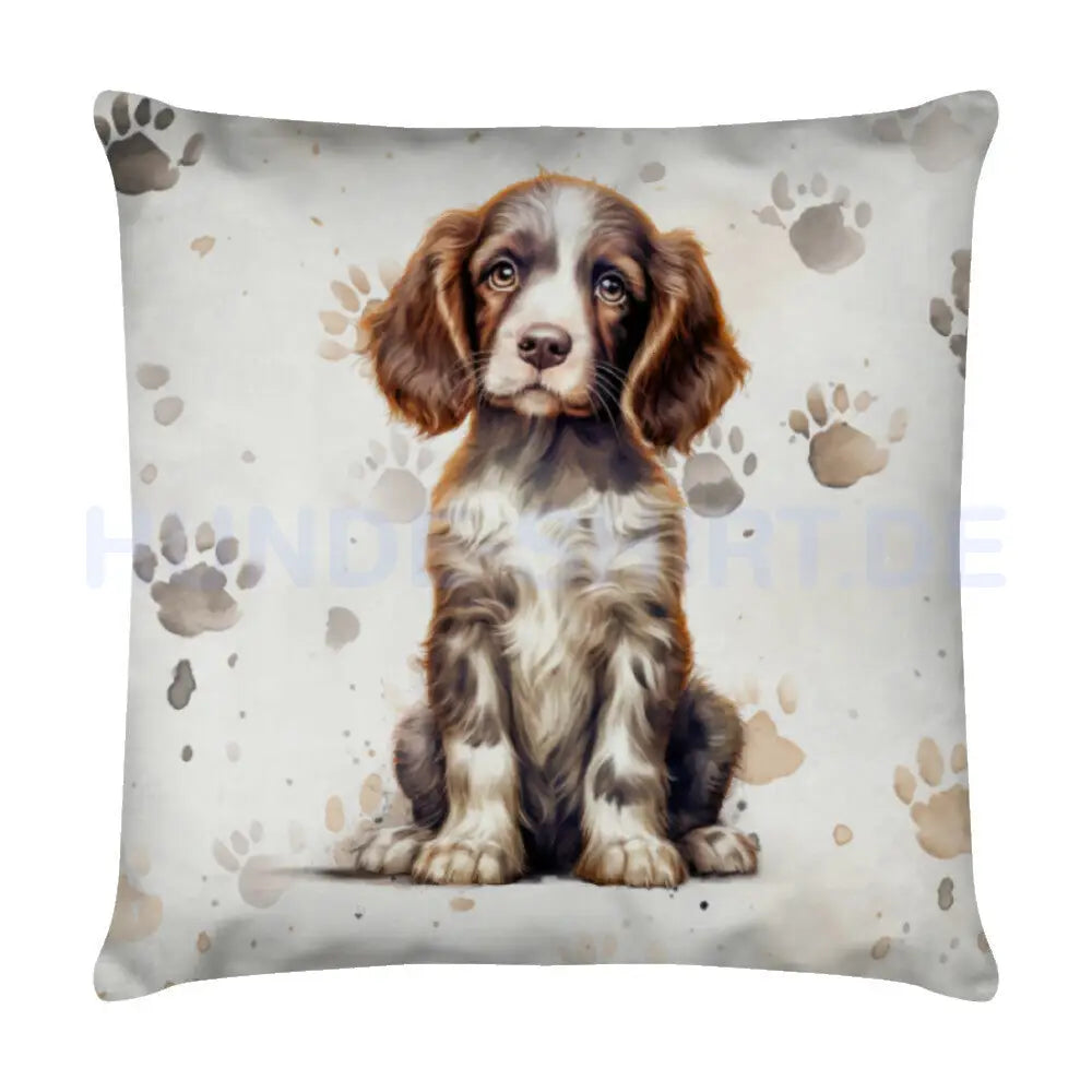 Kissen "Springer Spaniel - Puppy" Weiß – hunde-shirt.de