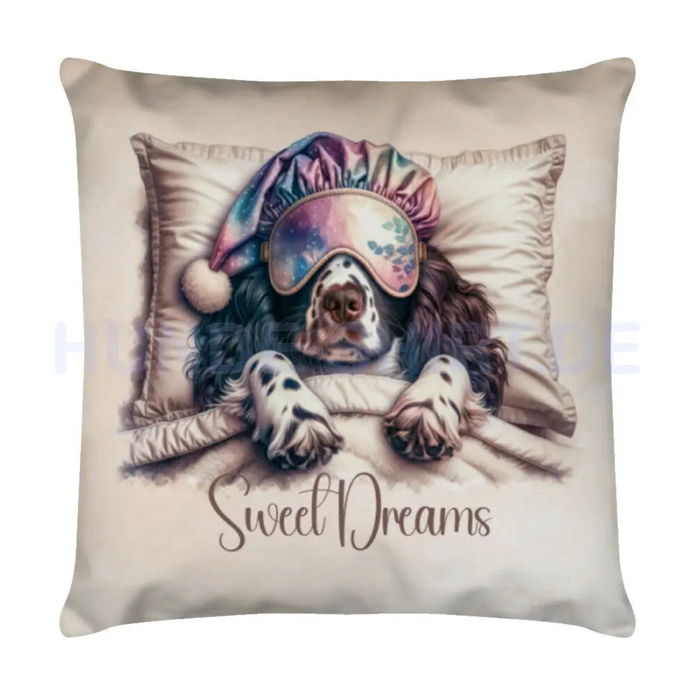 Kissen "Springer Spaniel - Sweet Dreams" Weiß – hunde-shirt.de