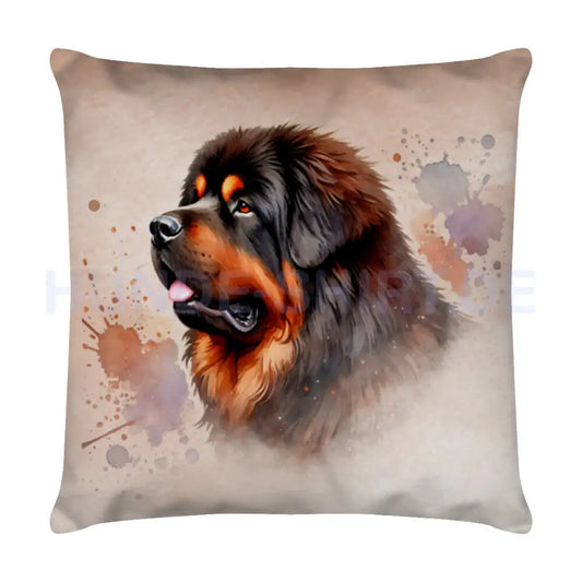 Kissen "Tibetanischer Mastiff Portrait 2" Weiß – hunde-shirt.de