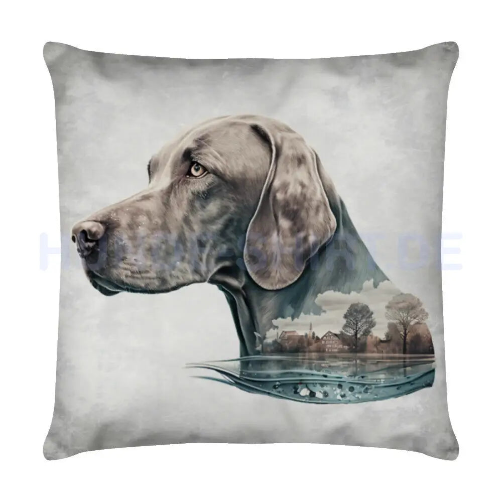 Kissen "Weimaraner - Woods" Weiß – hunde-shirt.de