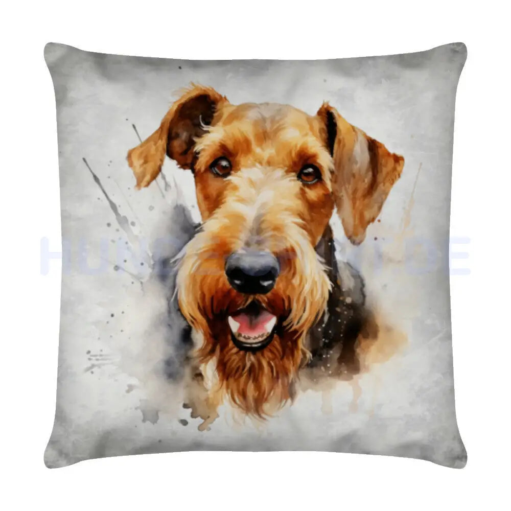 Kissen "Welsh Terrier - Portrait" Weiß – hunde-shirt.de