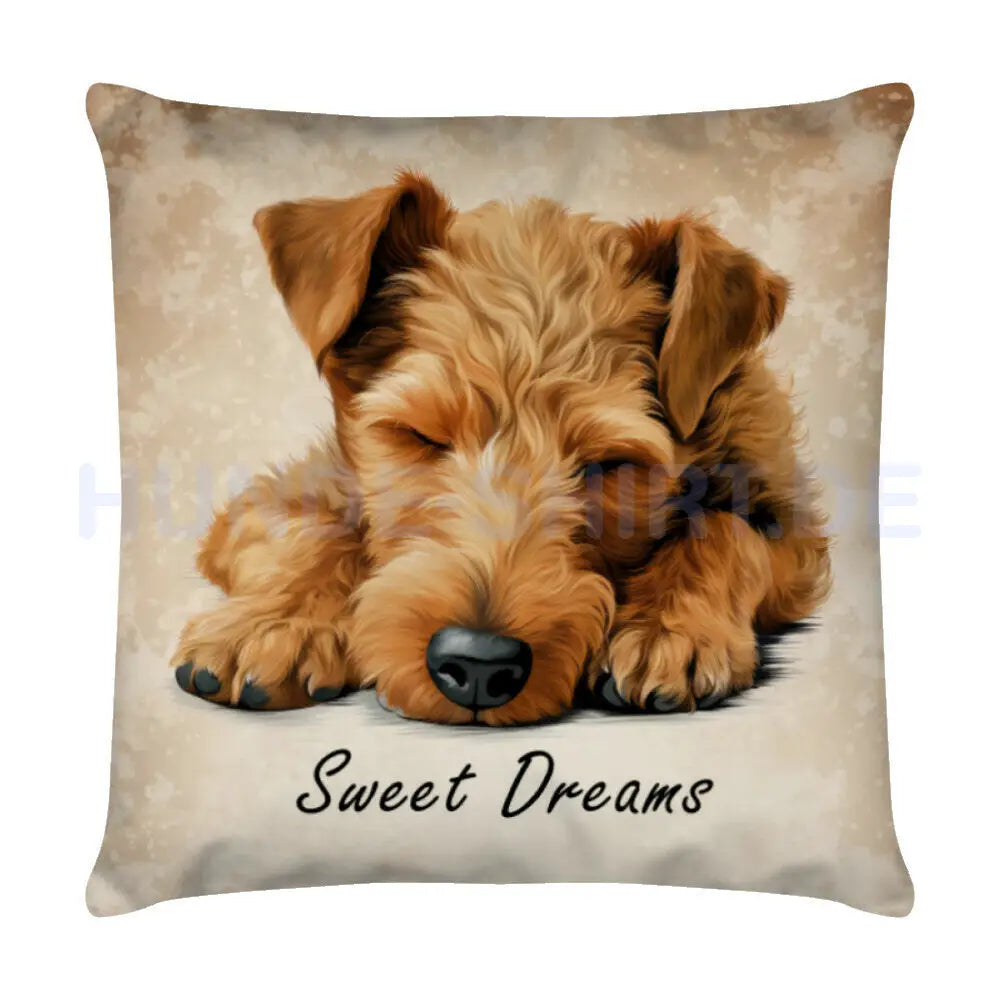 Kissen "Welsh Terrier - Sweet Dreams" Weiß – hunde-shirt.de