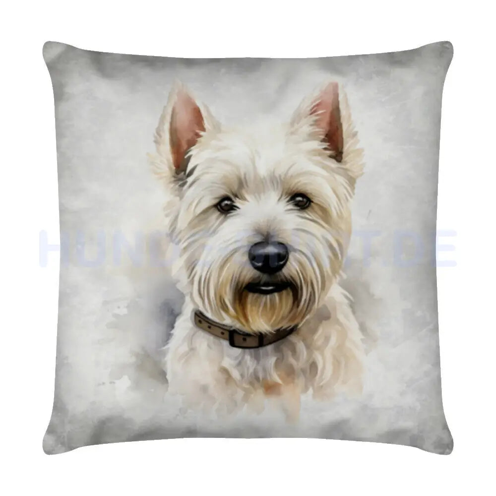 Kissen "Westie - Blick" Weiß – hunde-shirt.de