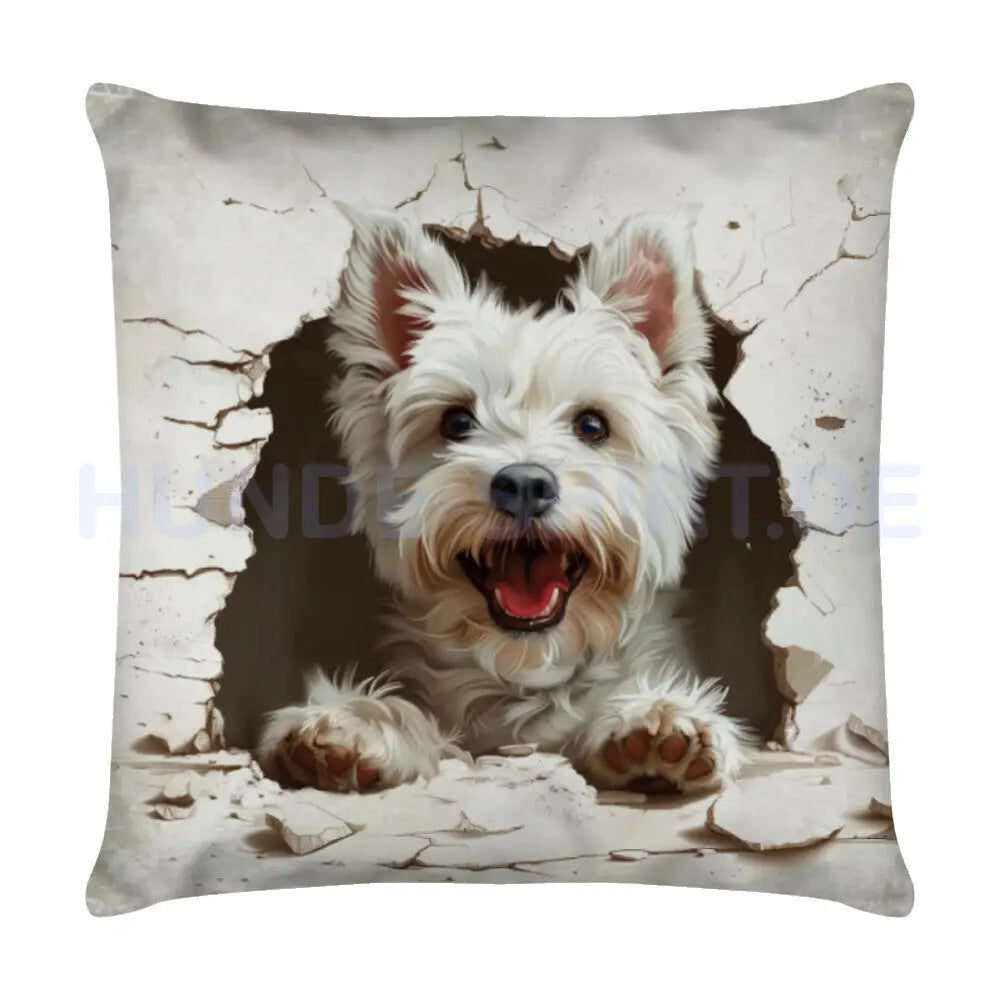 Kissen "Westie - Look" Weiß – hunde-shirt.de