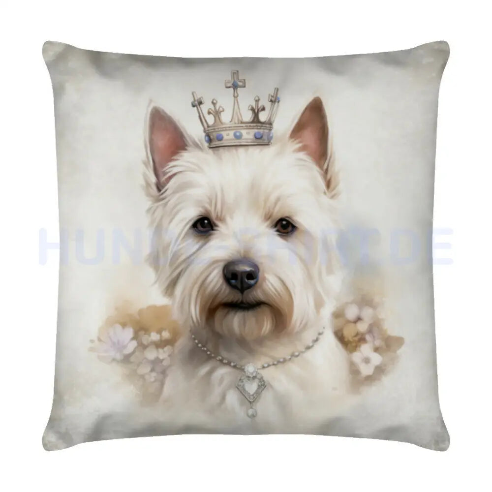 Kissen "Westie - Prinzessin" Weiß – hunde-shirt.de