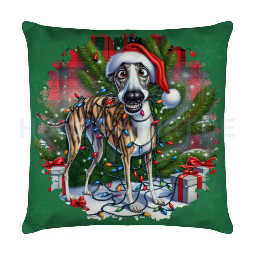 Kissen "Whippet - Funny Christmas" Weiß – hunde-shirt.de