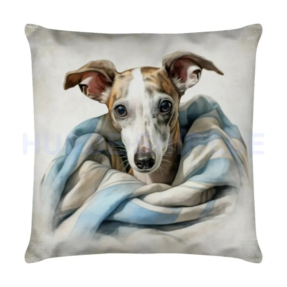 Kissen "Whippet - Kuscheln" Weiß – hunde-shirt.de