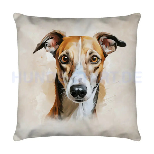 Kissen "Whippet Portrait" Weiß – hunde-shirt.de