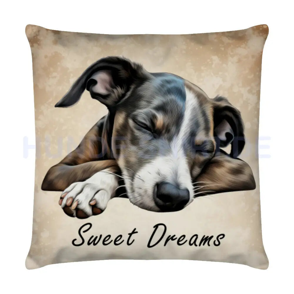 Kissen "Whippet - Sweet Dreams" Weiß – hunde-shirt.de