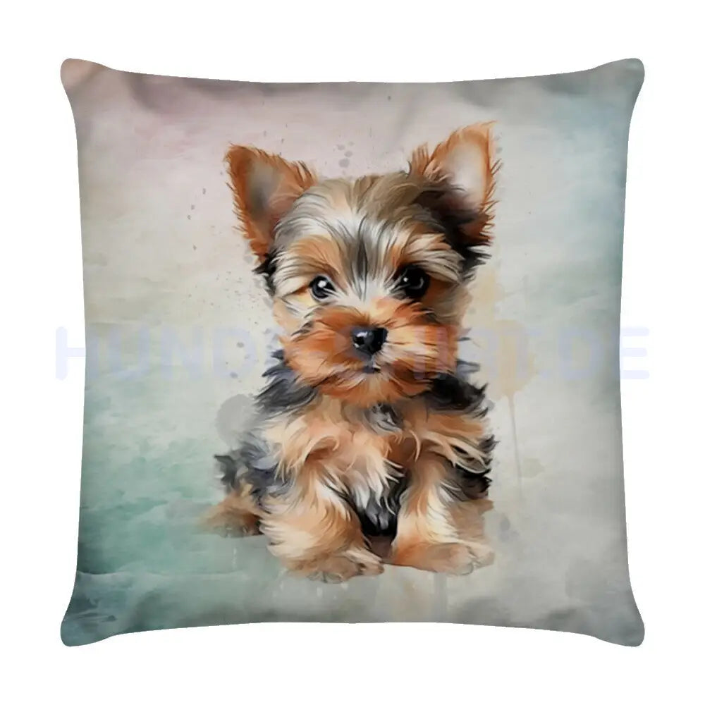 Kissen "Yorkie Puppy" Weiß – hunde-shirt.de