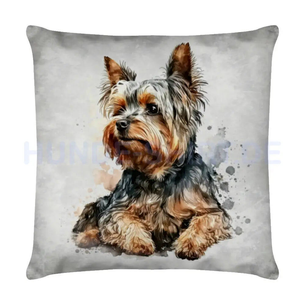 Kissen "Yorkshire Terrier - Relax" Weiß – hunde-shirt.de