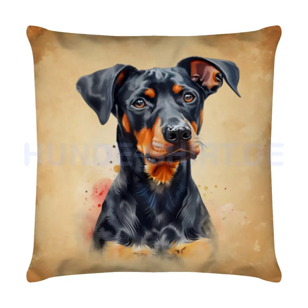 Kissen "Zwergpinscher - Blick" Weiß – hunde-shirt.de