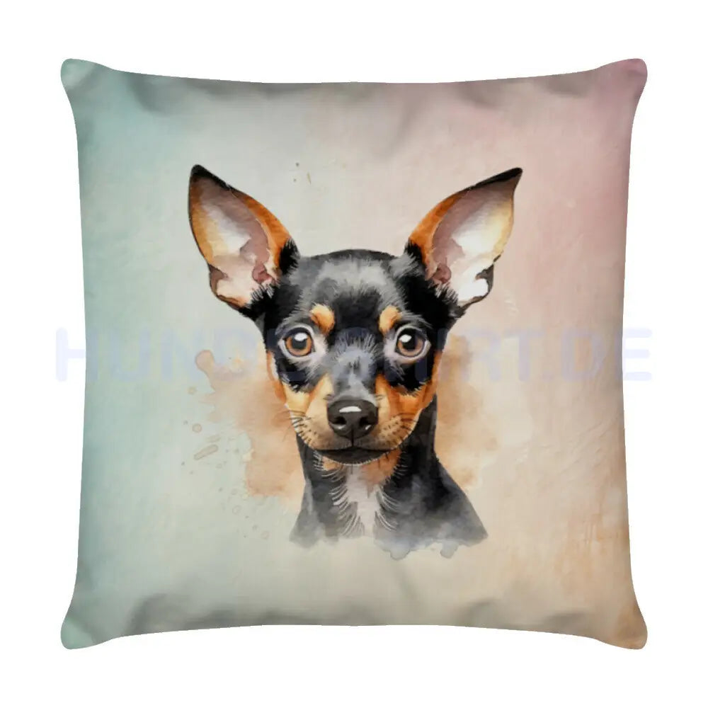 Kissen "Zwergpinscher Portrait" Weiß – hunde-shirt.de