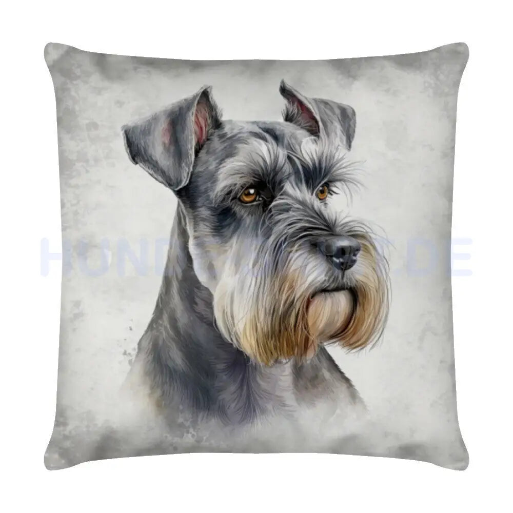 Kissen "Zwergschnauzer - Portrait" Weiß – hunde-shirt.de