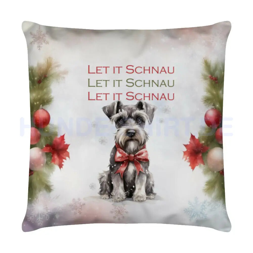 Kissen "Zwergschnauzer Weihnachten" Weiß – hunde-shirt.de