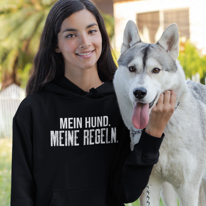 Mein Hund. Meine Regeln. | Statement Hoodie für Hundemenschen – hunde-shirt.de